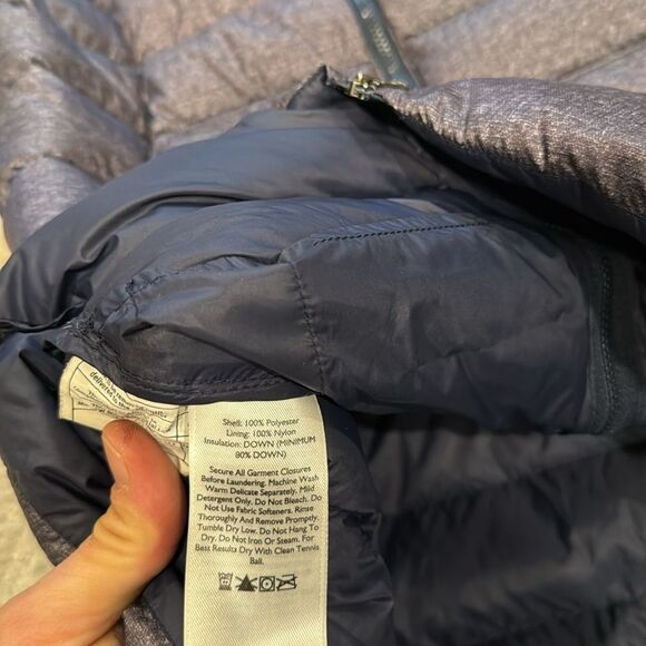 Eddie Bauer cirruslite down parka navy heather size S in EUC - Picture 4 of 8